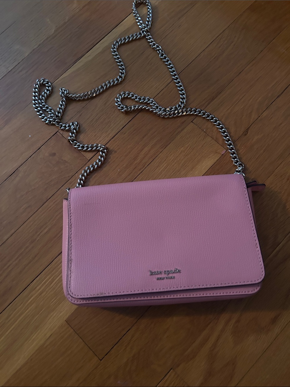 kate spade pink leather chain-strap crossbody